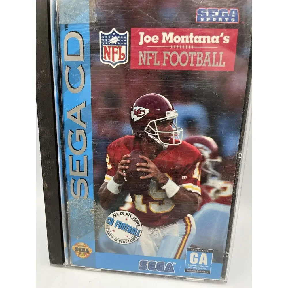 JOE MONTANA'S FOOTBALL (Sega CD) Kansas City Chiefs NFL game Complete